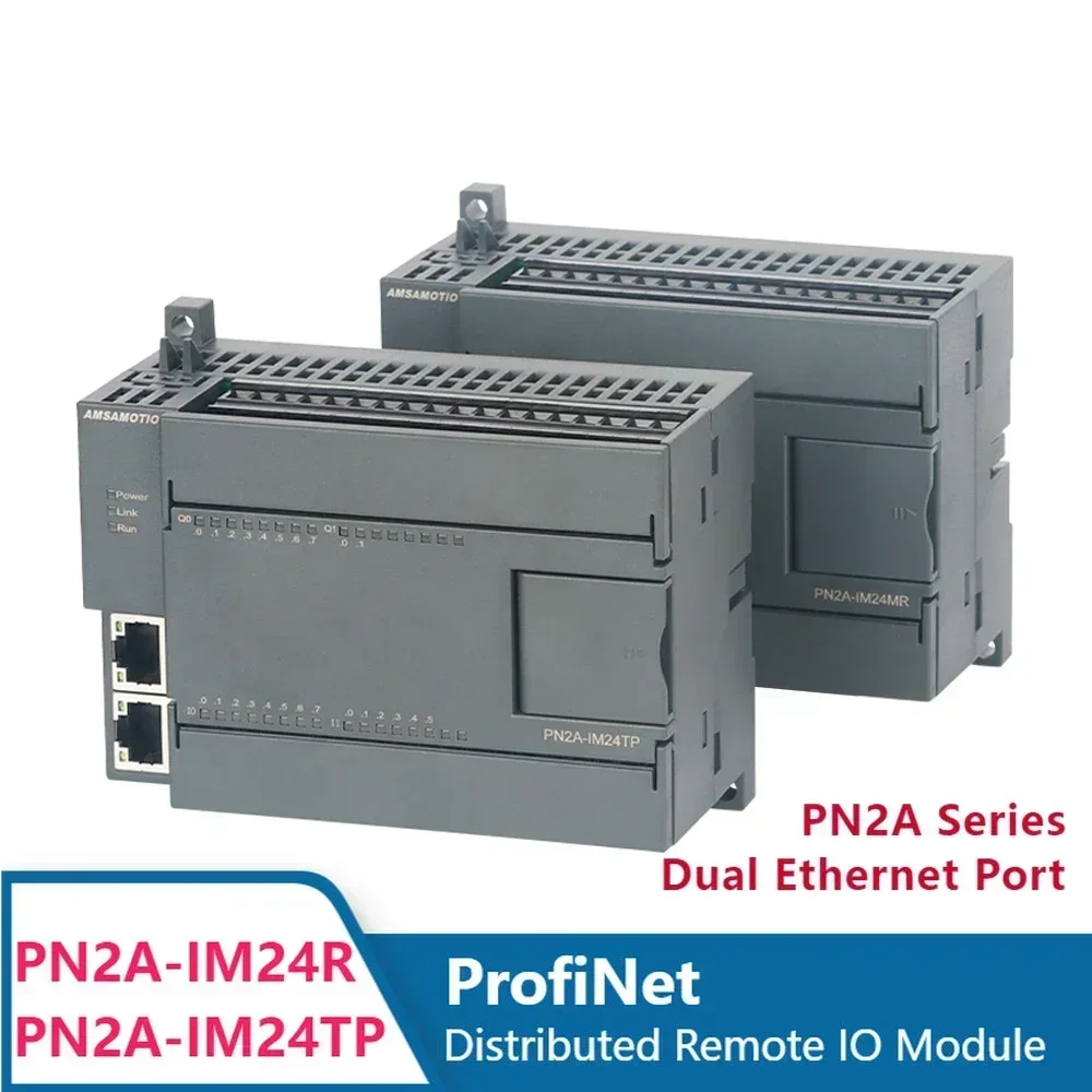 Amsamotion Profinet Bus Remote Distributed IO Module Digital 14I 10O Signal Acquisition PN2A-IM24R PN2A-IM24TP Profibus