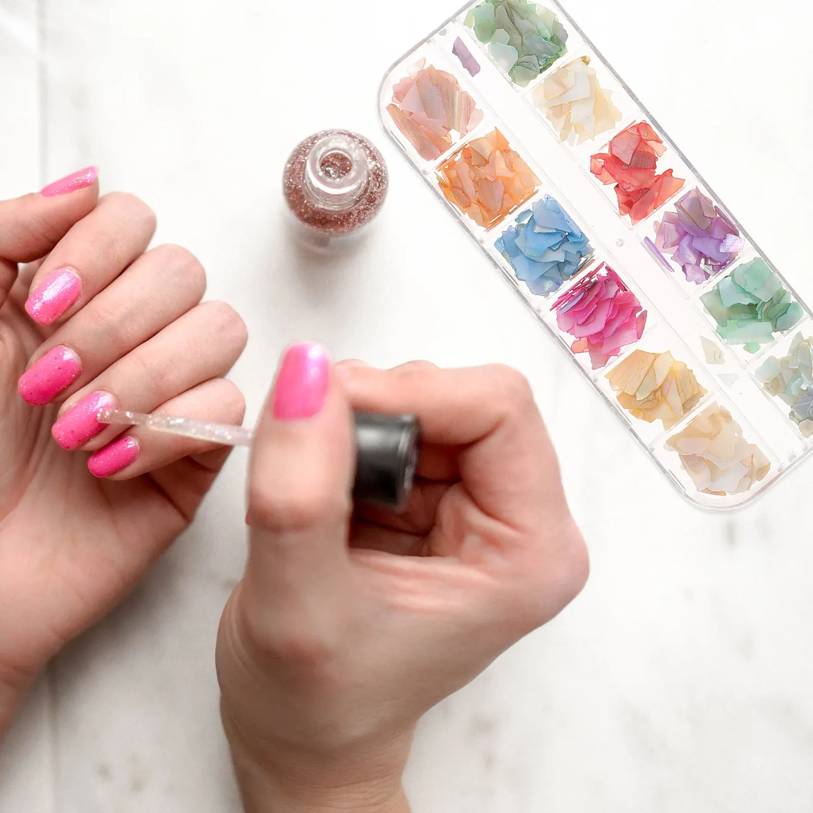 

Nail Art Accessories 12 Grids Manicure Charm Irregular Glitter Patch for Professional Home Use Attractive