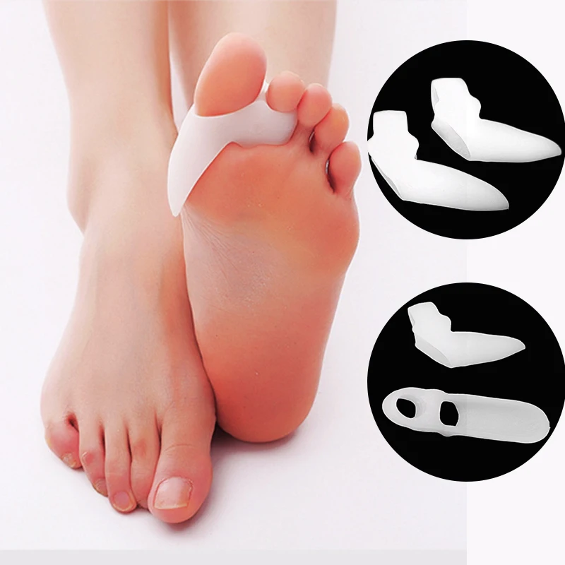 2 pares/lote dedo do pé separador alisador corretor de dedo do pé alívio hálux valgus correção osso polegar ferramentas cuidados com os pés
