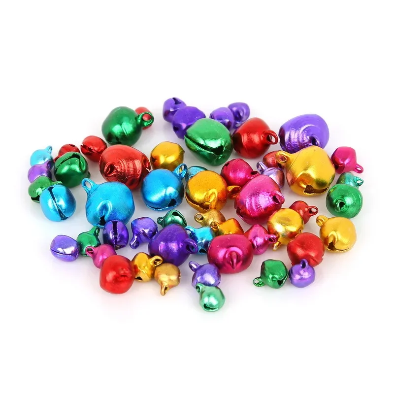 100pcs Aluminium Jingle Bells Charms Lacing Bell Christmas Decorations DIY Jewelry Making  Xmas Crafts Embellishments 6-12mm