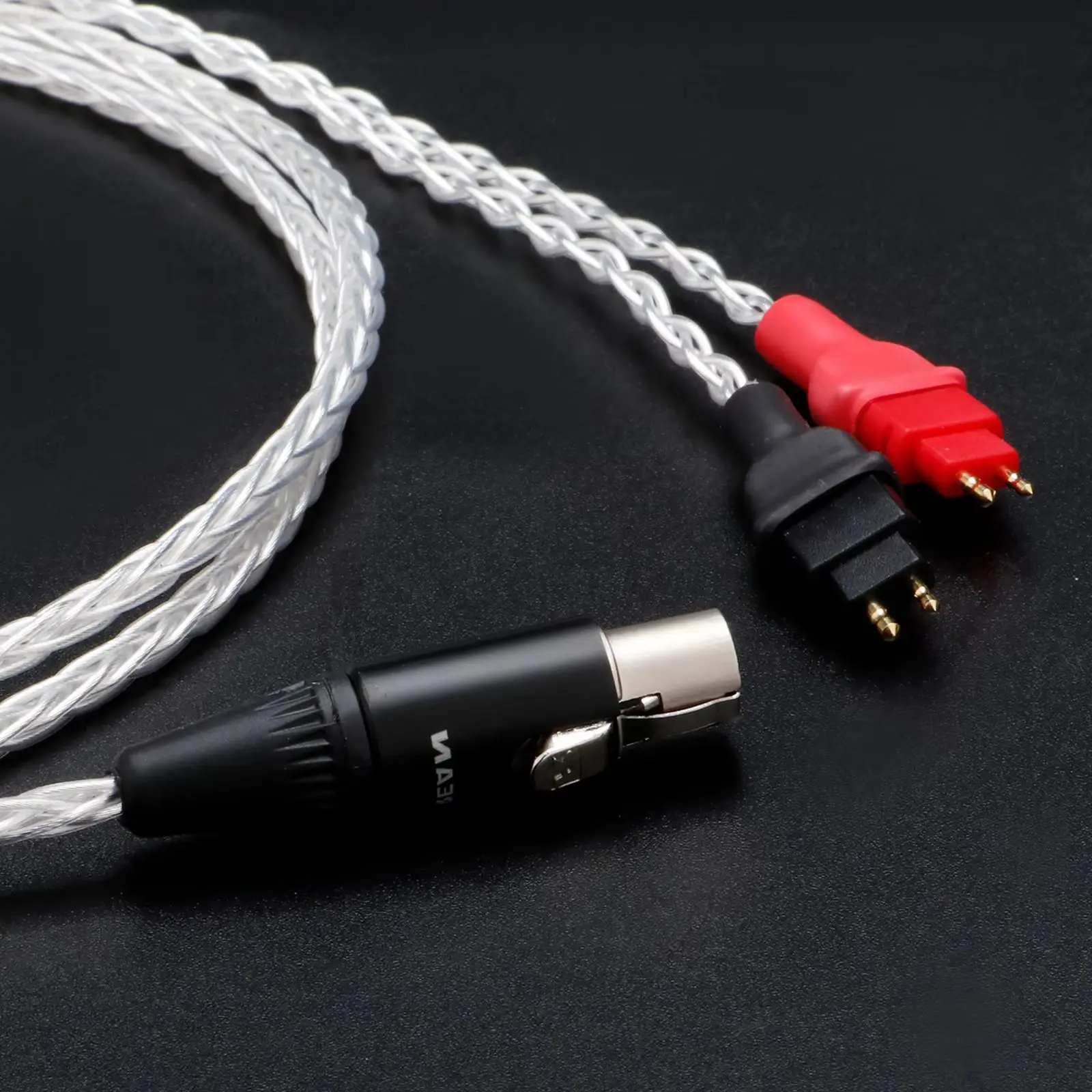 8Core Silver Plated OCC Upgrade Cable 4Pin mini xlr Female Headphones For KANNCUBE AMP HD650/HD600/HD660S/HD580/HD25