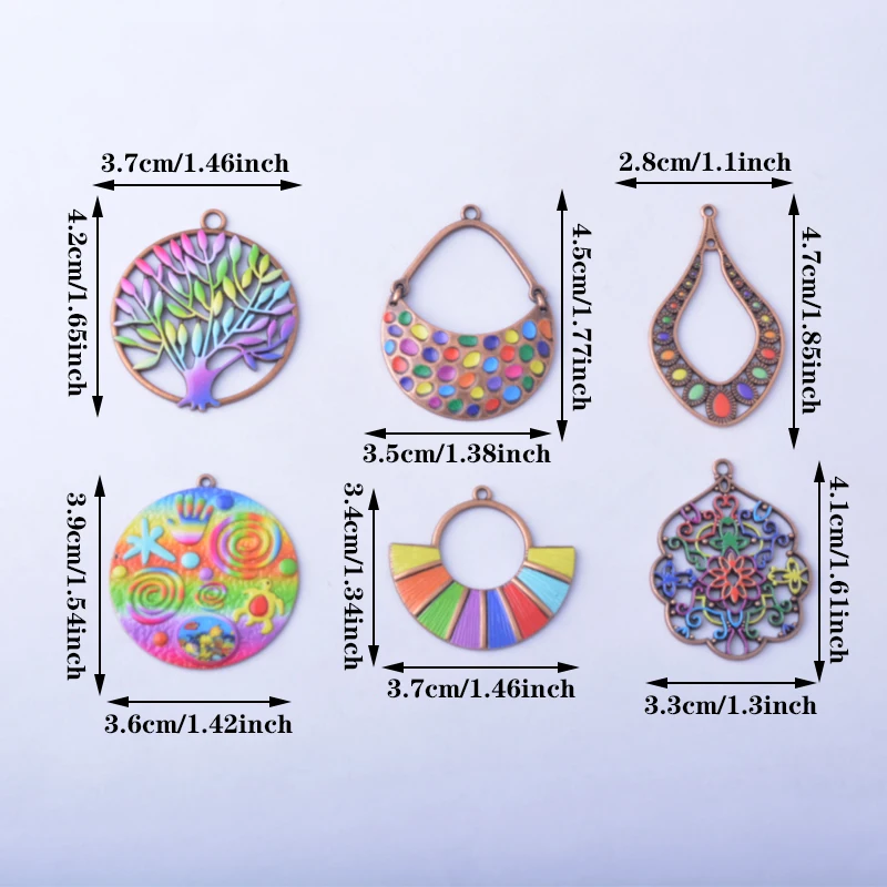 12 Stück/Set Sommerliche, leuchtend bunte Anhänger in Lebensbaum-Form, fächerförmig, fluoreszierende Farben, Schmuckherstellung, Boho-Anhänger, DIY-Ohrringe für Frauen – Detail 4