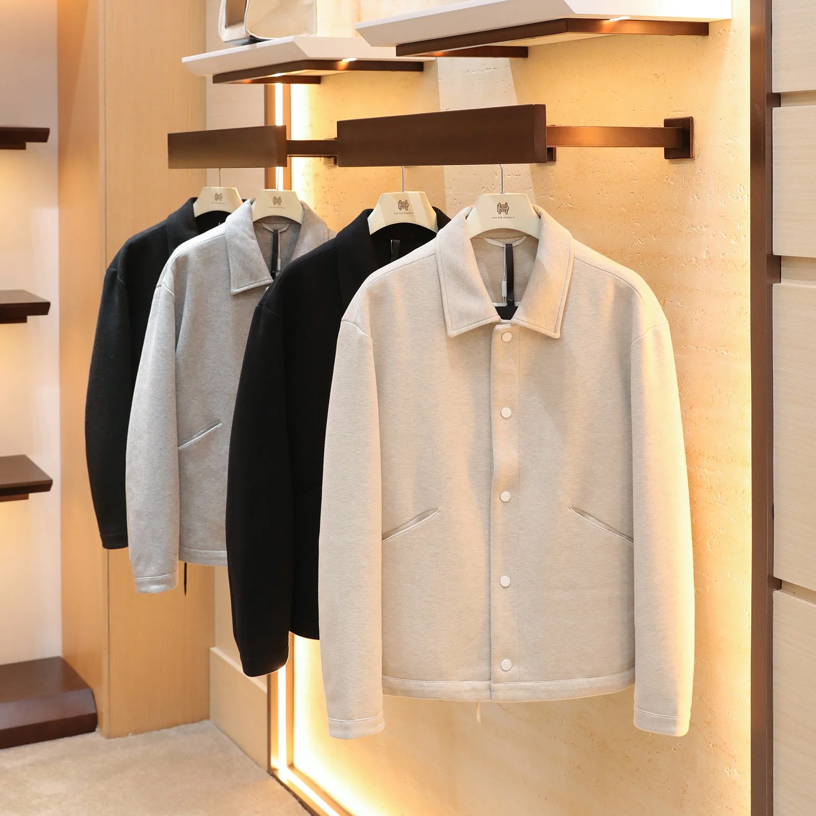 

Men's Casual Outdoor Commuting Jaet Autumn New Sle Simple Faionable All-Match Leisure Doctor.Huang's Polyester Blend