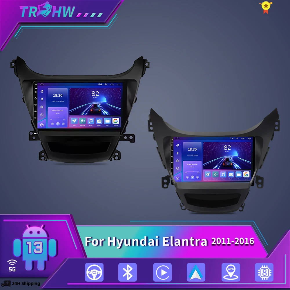 For Hyundai Elantra Avante I35 2011-2016 Car Multimedia Player 2din GPS Navigaion CarPlay Android 13 Car Radio Multimedia Player