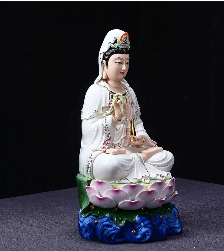 2023  high grade COLOR Porcelain GUAN YIN PU SA BUDDHA home Altar shop Worship efficacious Talisman family Goddess Mascot statue