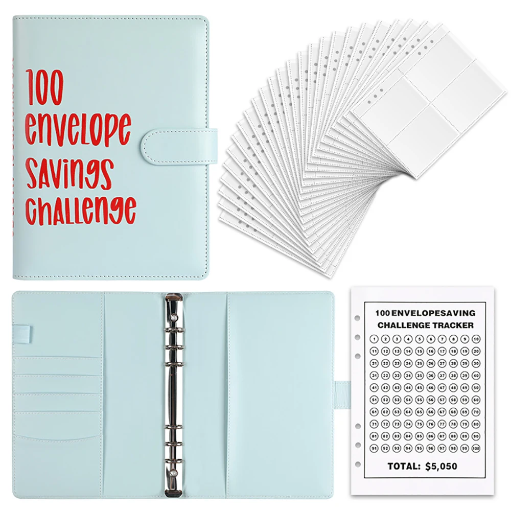 Save Money and The Notebook Cash Budget Binder With Envelopes Sticker 100 Saving Challenge Pvc Savings Planner