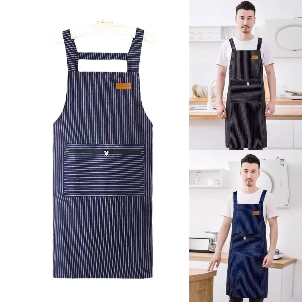 Household Kitchen Apron Antifouling Wear Resistant Restaurant Uniform Bib Cotton Cloth Work Apron for both men and women