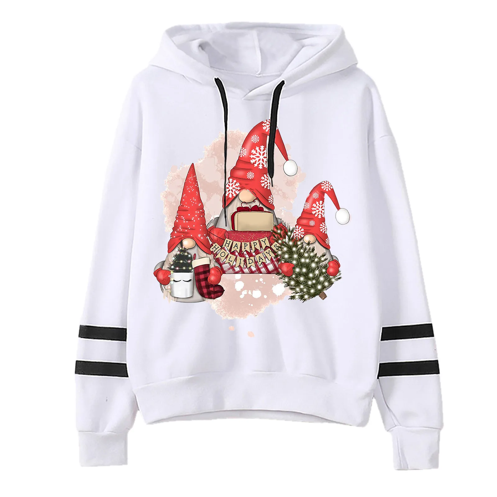 Women's Hoodies Christmas Printed Sports Autumn Winter Long Sleeve Hooded Sweatshirt Top Soft Short Hoodie Harajuku Blouse