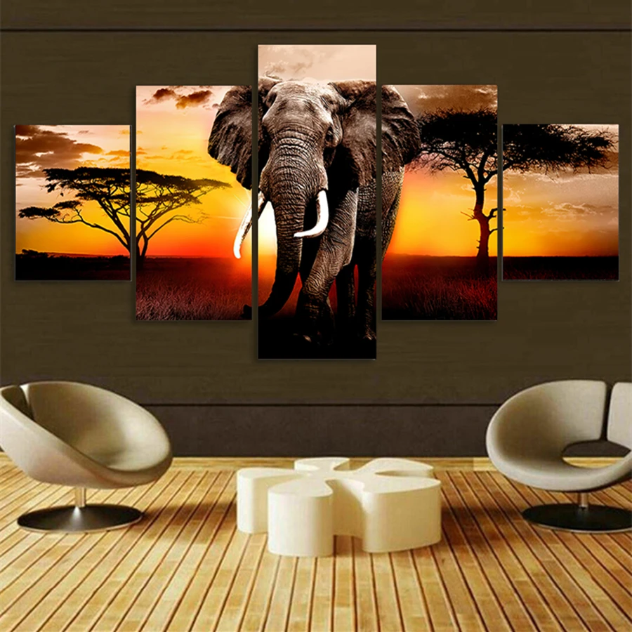 

DIY 5D Diamond Painting 5Pcs Elephant Series Kit Full Drill Square Embroidery Mosaic Art Picture Of Rhinestones Home Decor Gifts