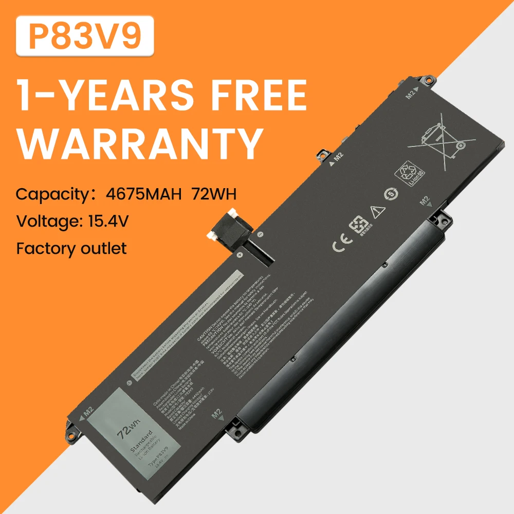 

UGB New P83V9 Laptop Battery For Dell Precision 5470 CDTT2 Laptop 72Wh 4442mAh 15.4V