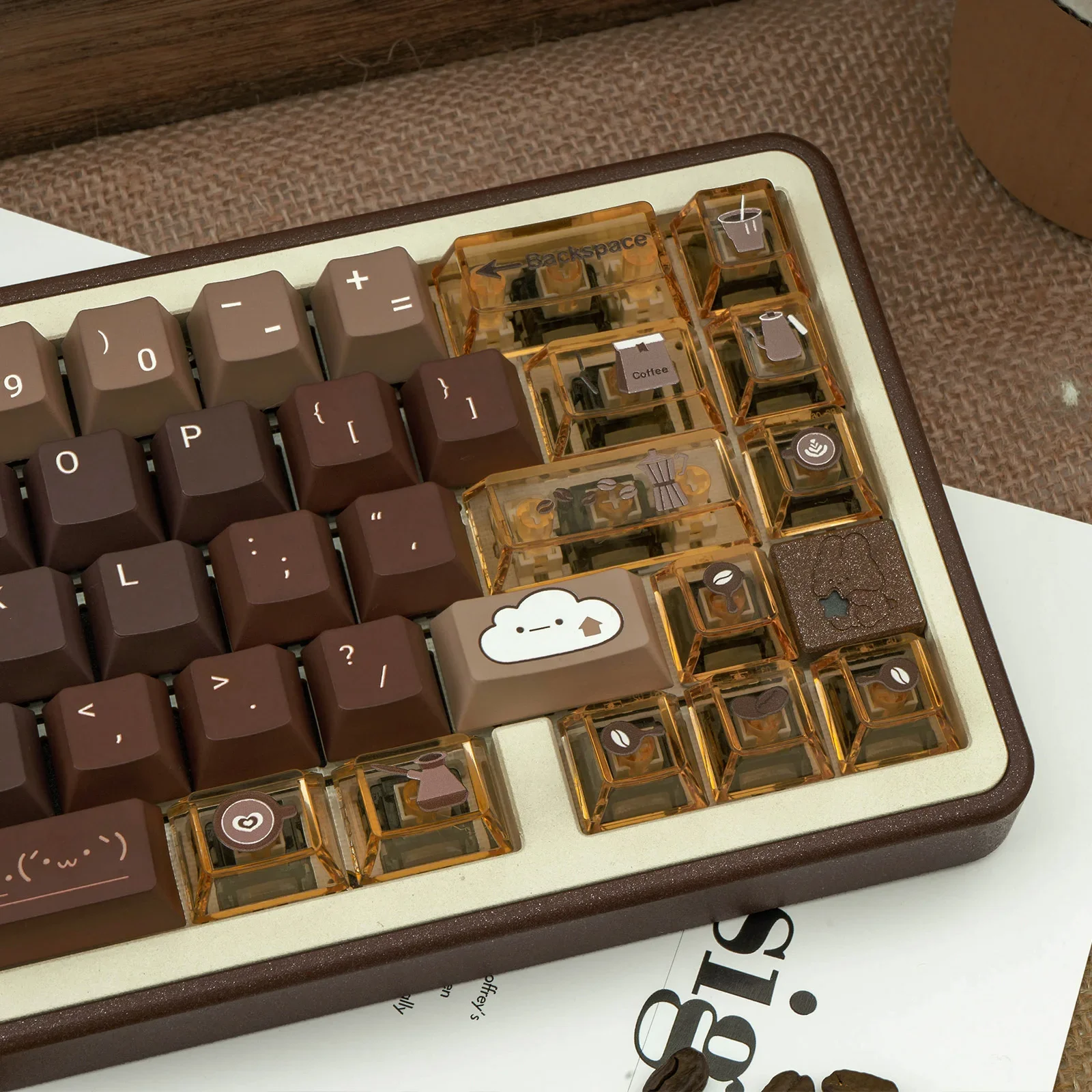 

Programmer Coffee Keycap FOA Original PBT Five-sided Sublimation + Transparent PC Customized Mechanical Keyboard Keycap