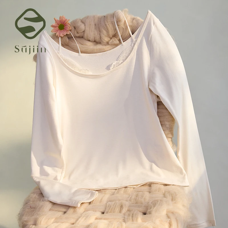 sujiin-ropa-interior-termica-de-manga-larga-2-en-1-para-mujer-otono-invierno-2026-camiseta-interior-calida-y-ajustada-con-encaje-top-para-dama-wc073