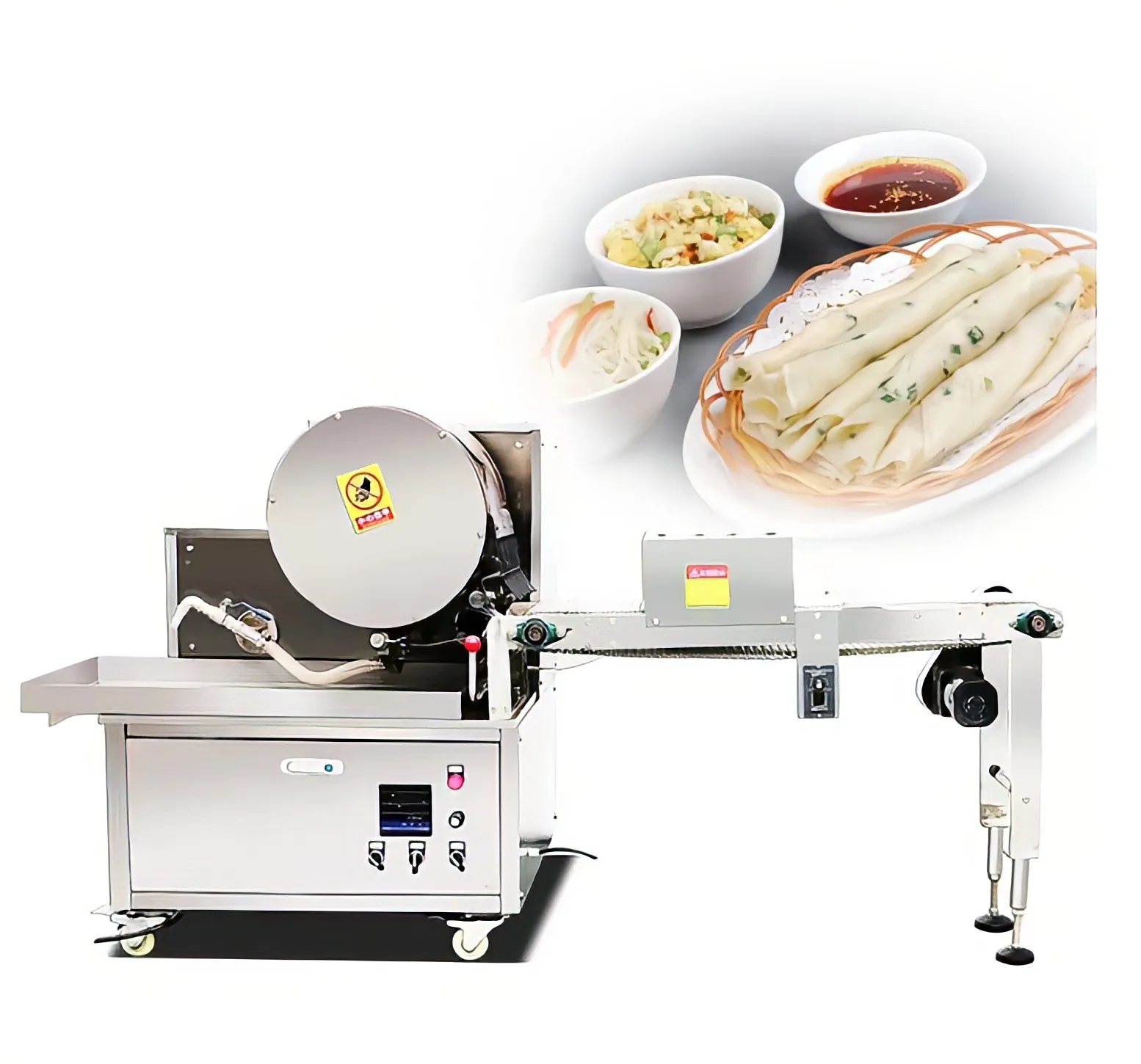 Stainless Steel Multifunctional Pancake Machine Spring Roll Rotating Commercial Drum Fully Automatic Pancake Machine