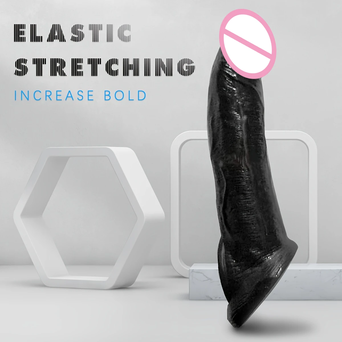 21cm Penis Extension Sleeve Reusable Penis Extender Delay Ejaculation Penis Condoms Men Sex Toys for Adults