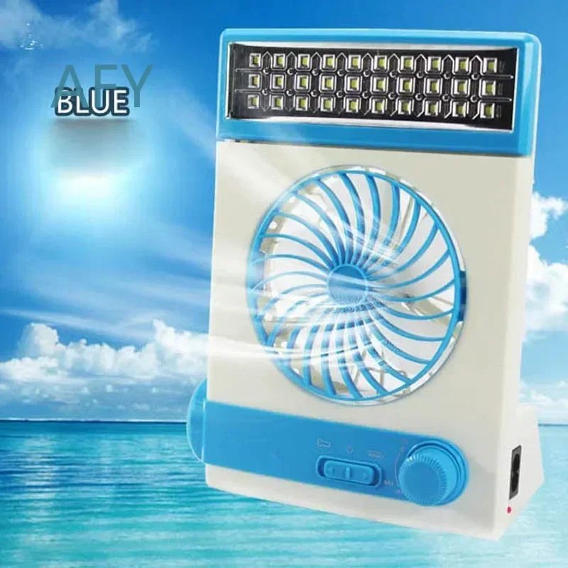 Upgrade New Multifunctional Electric Fan Desk Lamp for Student Dormitory Small Fan Solar Charging Outdoor Camping Lamp