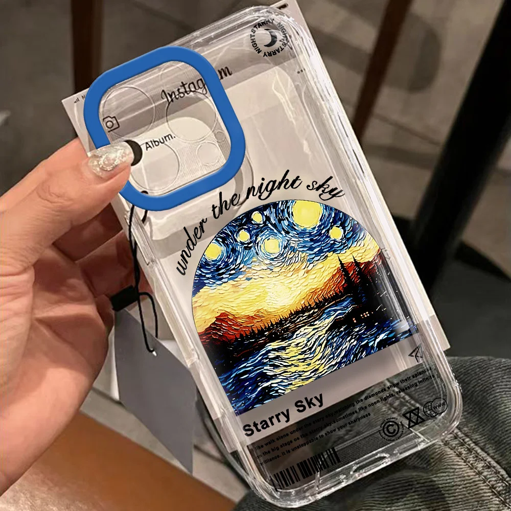 Van Gogh Olieverfschilderij Doorzichtige Ruimte Telefoonhoes Voor Huawei P 30 50 Pro Lite Nova 5 6 7 9 7se Pro 5G Transparante Hoes