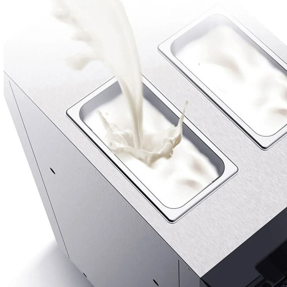 Commercial Ice Cream Machine Stainless Steel Automatic Cleaning Function Ice Cream Making Machine With Two Mixed Flavors