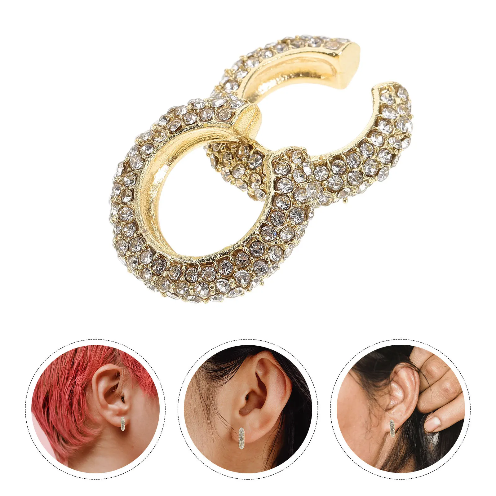 

2Pcs Ear Clip C Shaped Non Piercing Zinc Alloy Ear Cuffs Earrings Lightweight Elegant Jewelry Earring Cuff Earring Cuffs