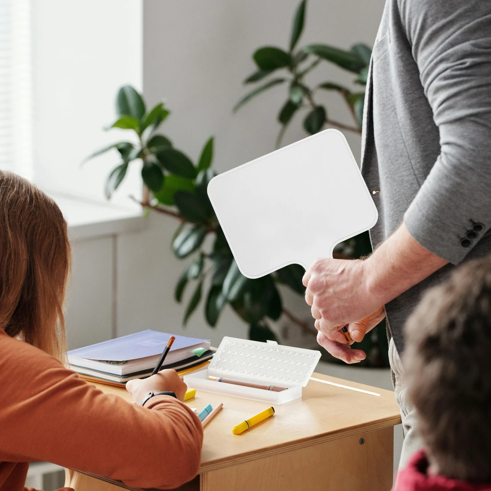 Dry Erase Answer Paddle Handheld Whiteboard Portable Scoreboard for Teachers Students Mini Writing Board Reusable Answering Tool