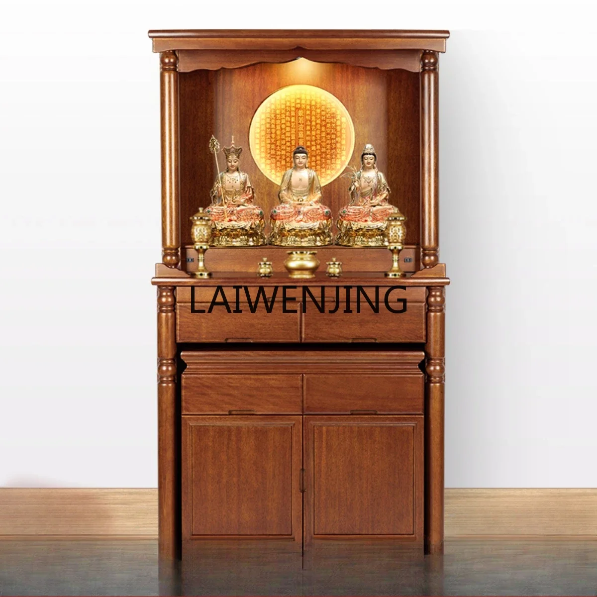 

MJY Buddhist shrine vertical cabinet household modern Chinese simple solid wood shrine Bodhisattva God of Wealth offering table