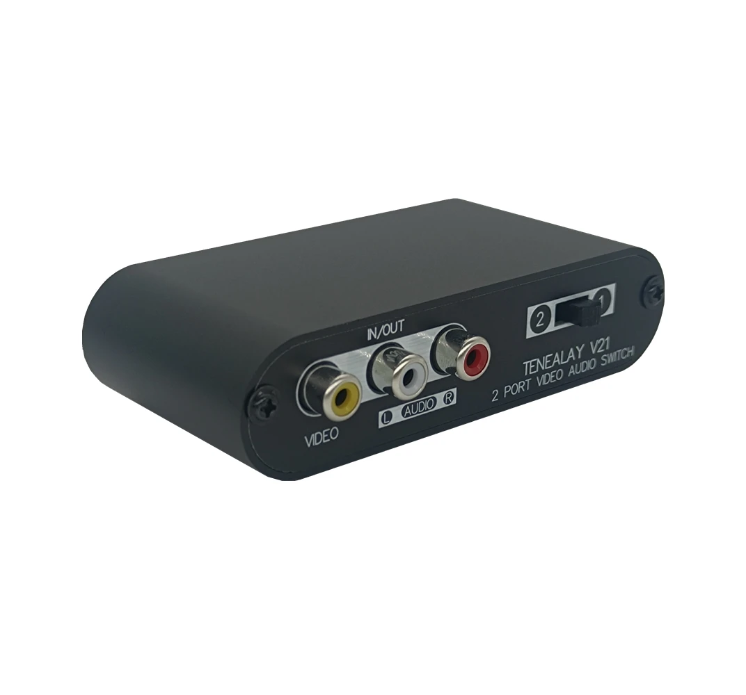 Interruptor AV de 2 vías RCA, conmutador compuesto de vídeo L/R, Caja selectora de Audio estéreo para consolas de juegos DVD STB, Salida 2 en 1