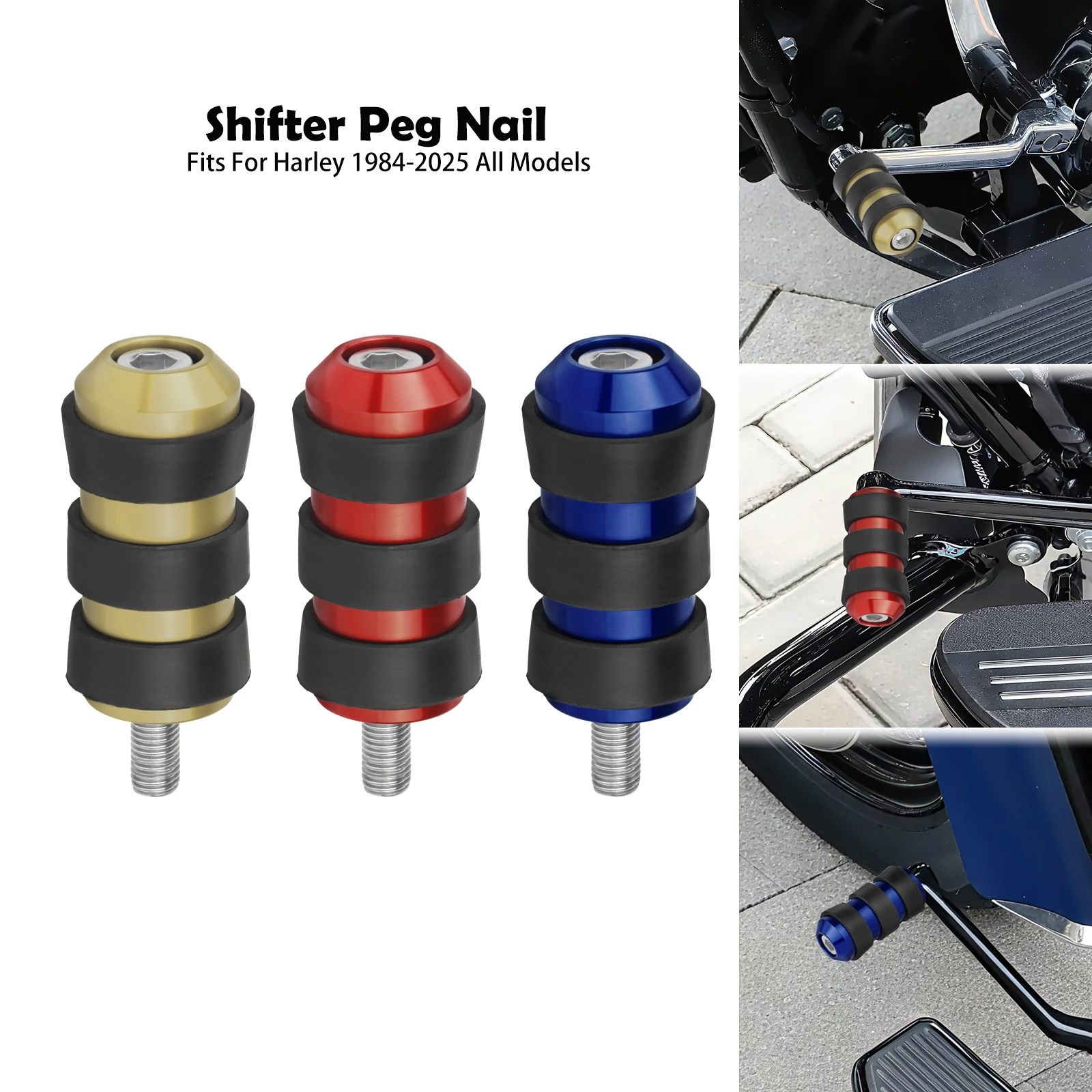 

Motorcycle Shift Gear Lever Footrest Shifter Peg Nail For Harley Softail Fat Boy Breakout Touring Road Glide Dyna Sportster XL