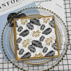 10/20pcs 2-Ply Party Decorative Paper Black Gold Leaf Pattern Colourful Gold Trimmed Paper Placemats Butterfly Bone Bart Paper