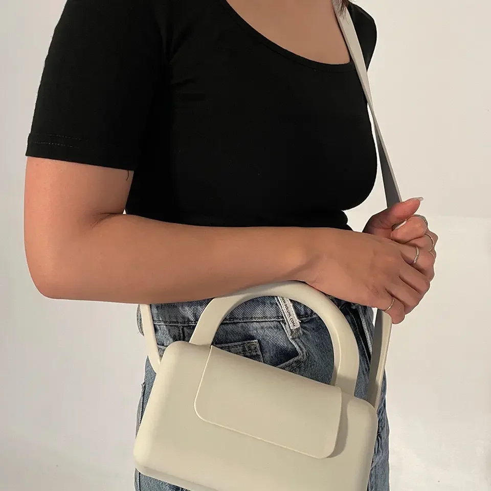 Toto-Bolso bandolera de PVC para mujer, bolsa de hombro coreana sólida, dura, cruzada, combina con todo