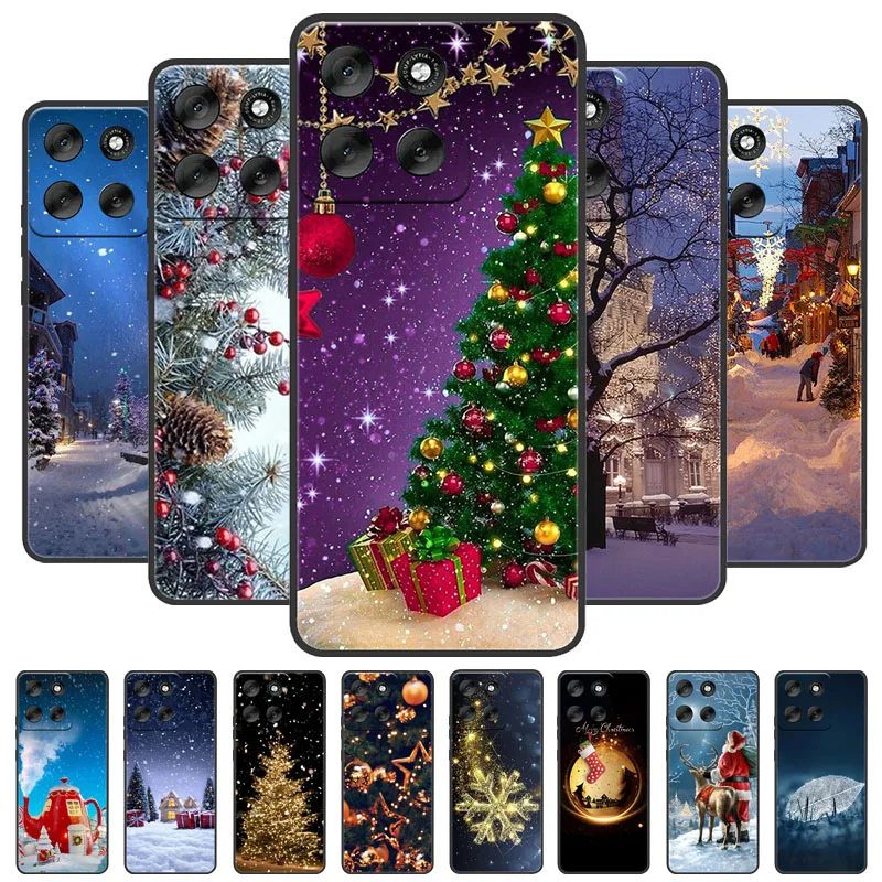 Christmas Painted Cover For Motorola Moto G56 G86 G24 Power G05 G54 G34 G14 G15 G35 G55 G75 Case Silicone Soft Funda Phone Cover