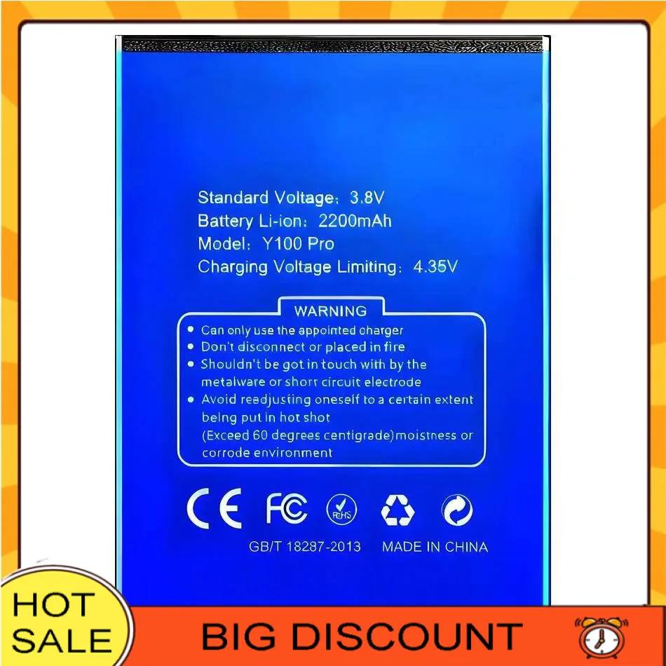 Mobile Phone Battery High Compatibility For Doogee Valencia 2 Y100 Pro 2200Mah Fast Charging