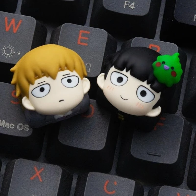 New Mob Psycho 100 Shigeo Kageyama Reigen Arataka Dimple Keyboard Cap High Color Value Cartoon Doll 3D Personality Keyboard Cap