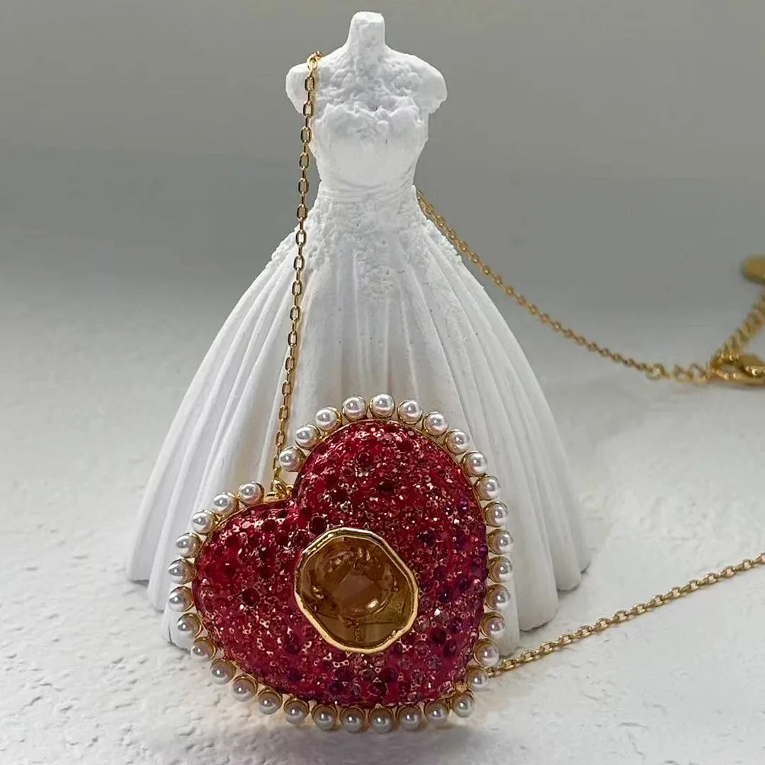 2026 New Fashion Heart Shaped Collection Necklace Earrings Bracelet Ring High Quality Jewelry Set Charming Women's Romantic Gift