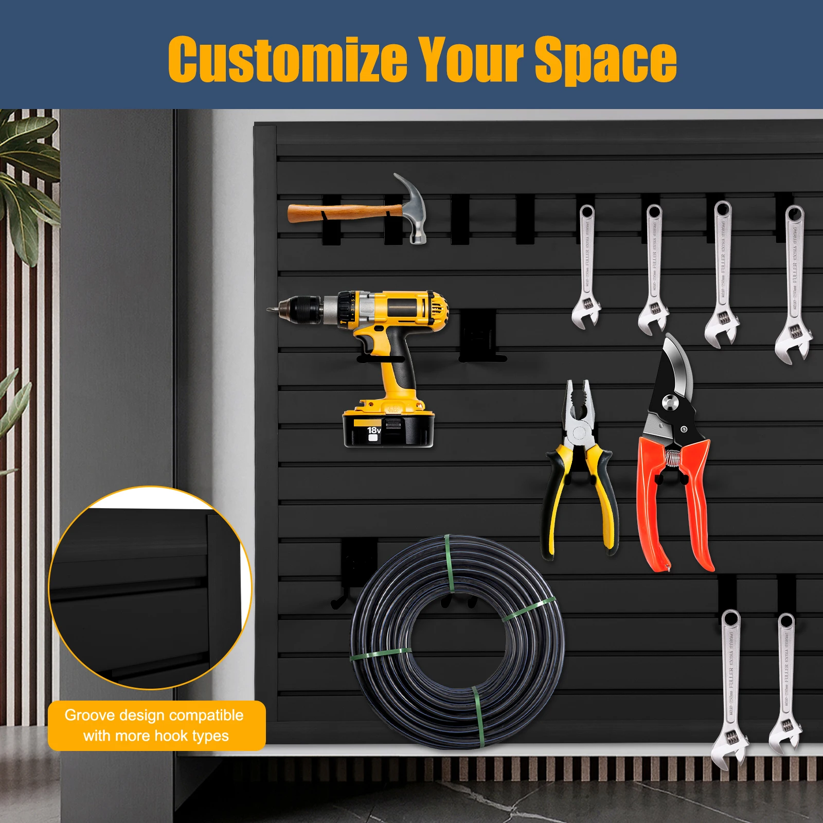 Peg Board Tool Organization 4x8 Ft Wall Panels Pegboard Wall Organizer for Garage Storage