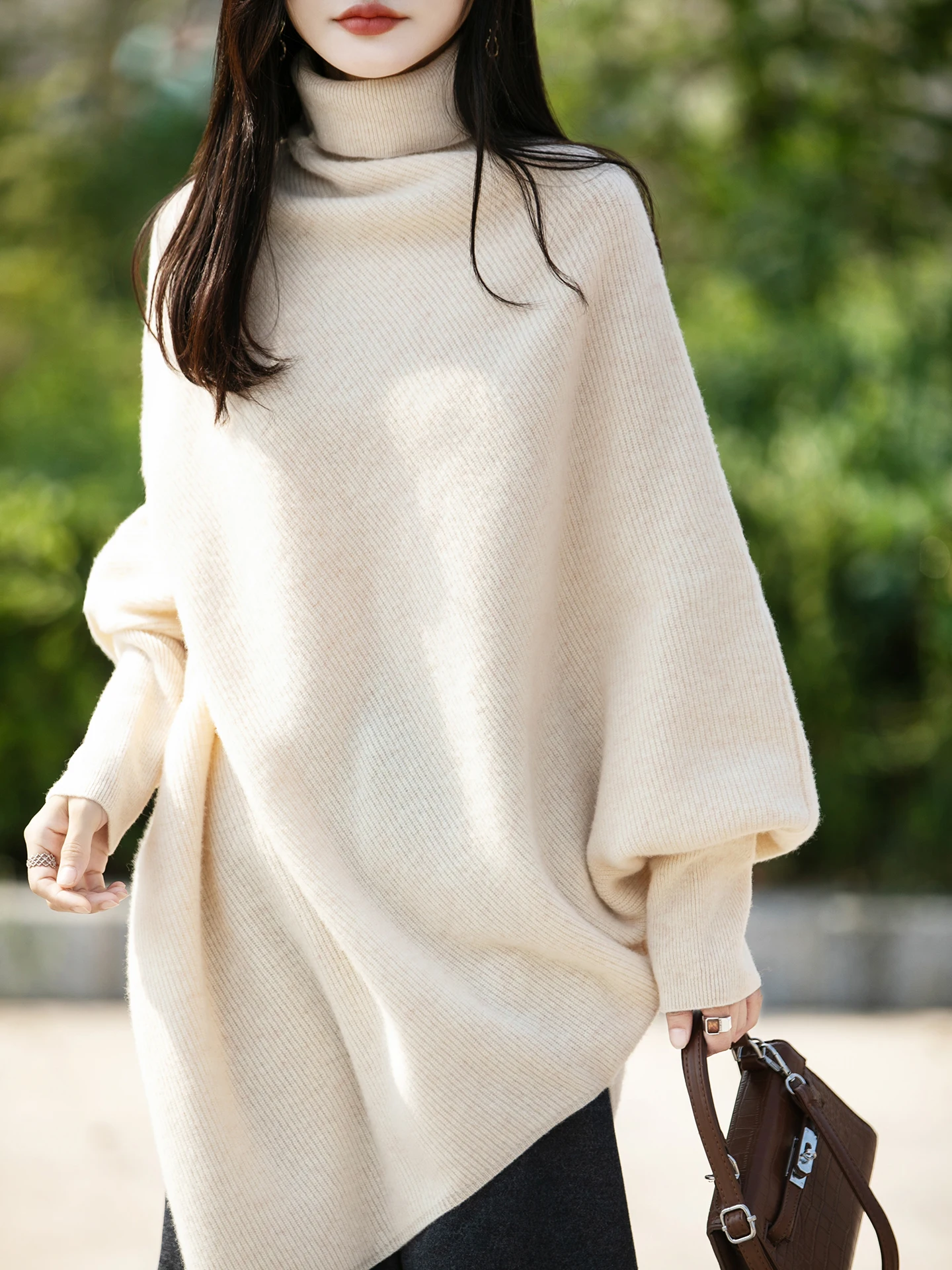 

Женский модный пуловер с нерегулярным подолом, 100% мериносовая шерсть с лацканами, однотонный свободный вязаный удобный топ, приятная для кожи одежда