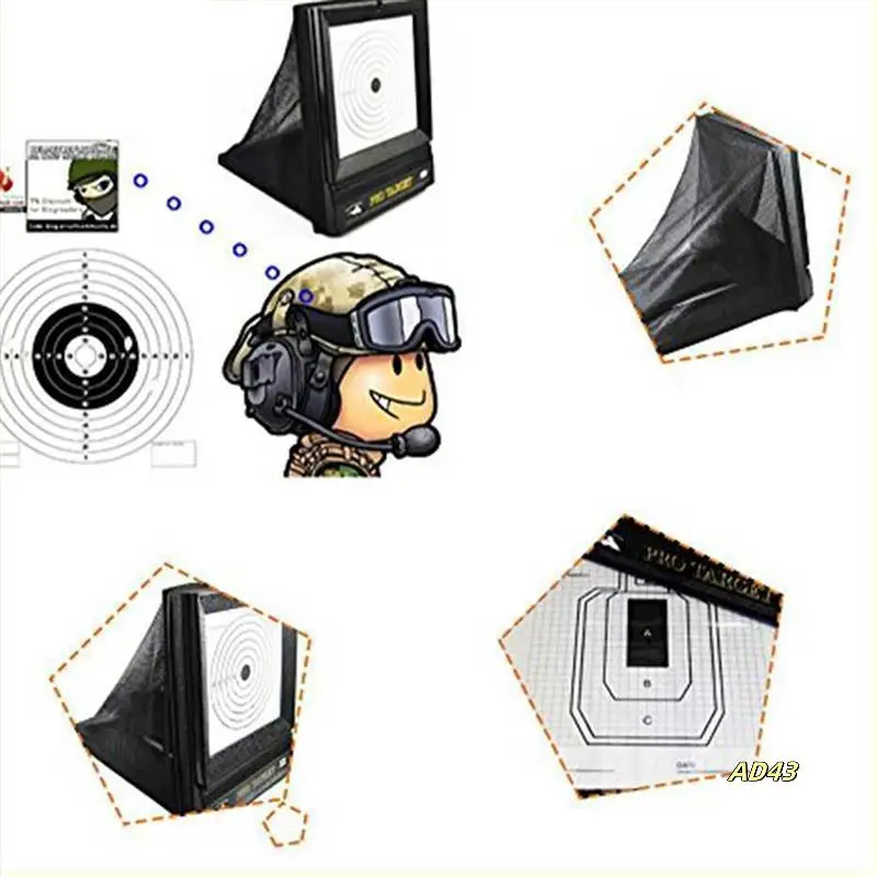 

4X Outdoor Portable Targets For Reusable Bb & Pellet With Trap Net Catcher