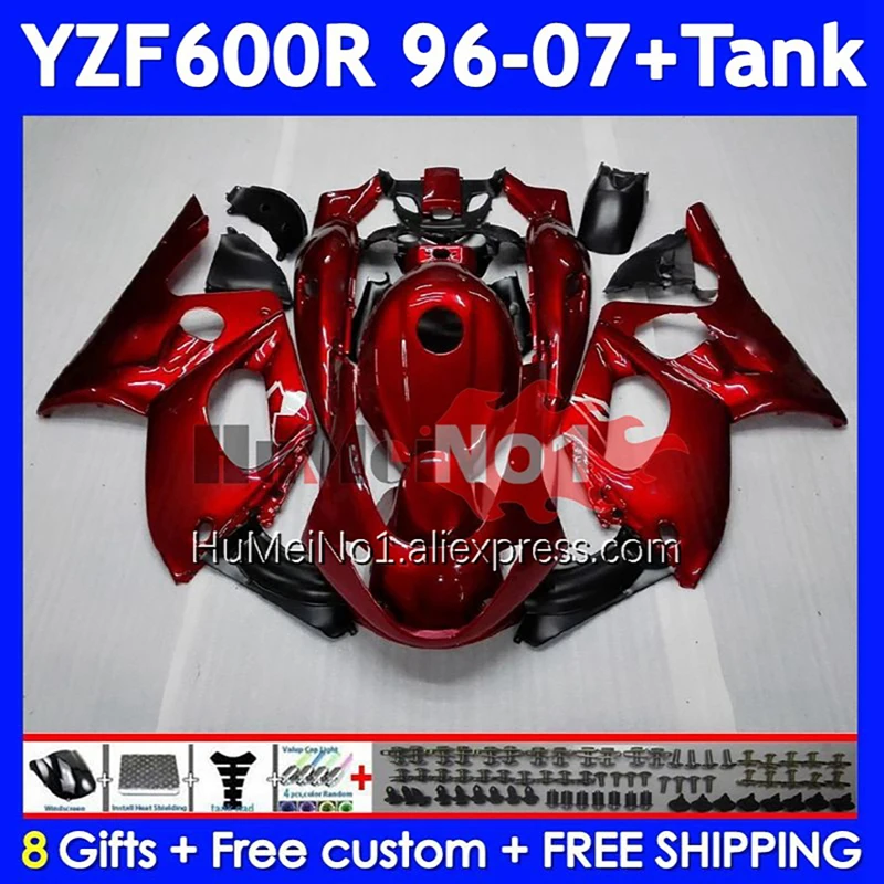 Metallic Red Thundercat Kit For YAMAHA YZF-600R YZF 600R 351No.0 YZF600R 1996 1997 1998 1999 2000 2001 02 03 04 05 06 07 Fairing