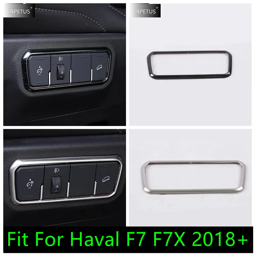 

For Haval F7 F7X 2018 - 2022 Car Accessories Head Lights Lamp Switch Adjust Button Decoration Frame Cover Trim Interior Modified