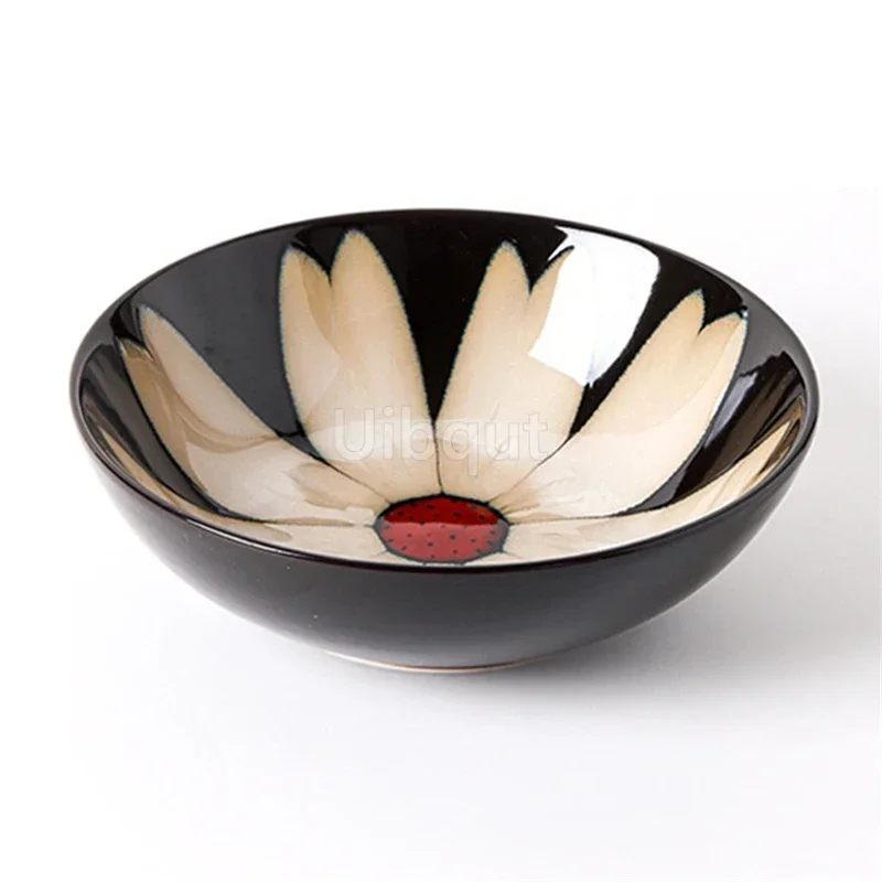 Japanese rural ceramic tableware Vine leaf soup bowl Lamian Noodles bowls Hot vegetable bowls Cover and pour rice bowl bowl set