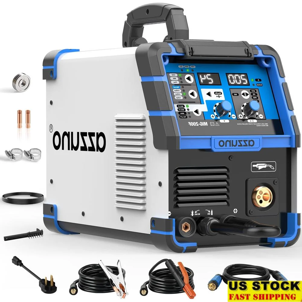 Multiprocess Welder 4 in 1 Gas Gasless MIG ARC TIG MMA Welding Machine 200A Dual Voltage_VF