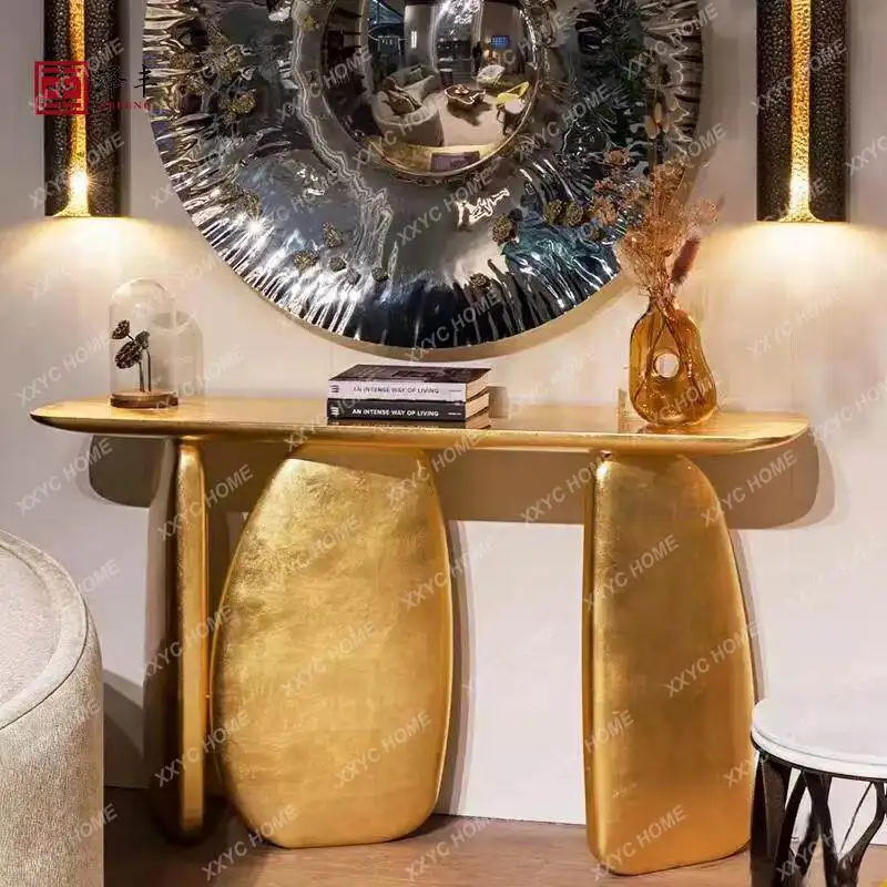 

L light luxury entrance table large flat mansion art high-end villa entrance table art view table