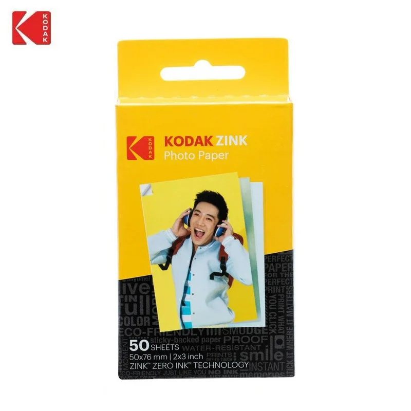 Klassisches Kodak 2"x3" Premium Zink-Fotopapier 20-500 Blatt, kompatibel mit Kodak Smile, Kodak Step, PRINTOMATIC