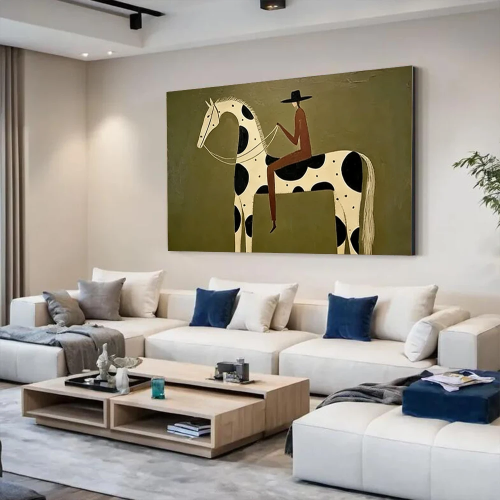 100% Handmade Abstract Oil Painting On Canvas Starlight Knight Wall Art Picture Large Mural For Home Living Room Decor Image