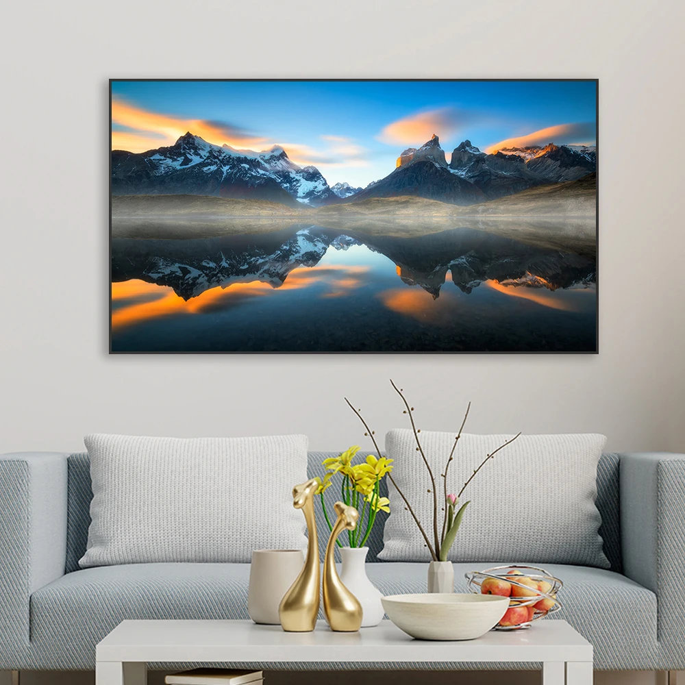 National Park Torres del Paine Chile Landscape Poster South America The Andes Mountains Wall Art Prints Sunrise Canvas Painting