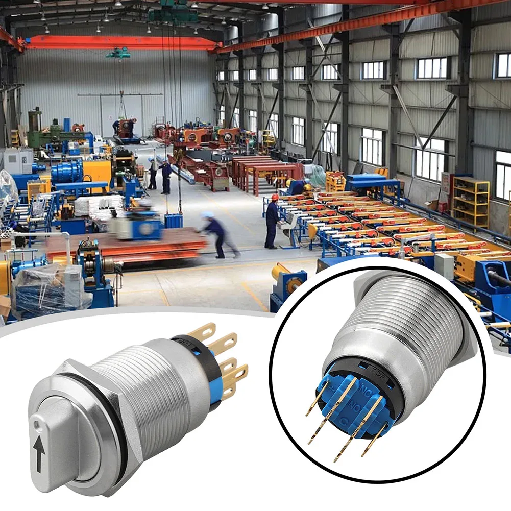 19mm Waterproof Rotary Push Button Switch 3Position 2NO2NC 36V Built for Tough Environments in CNC Applications