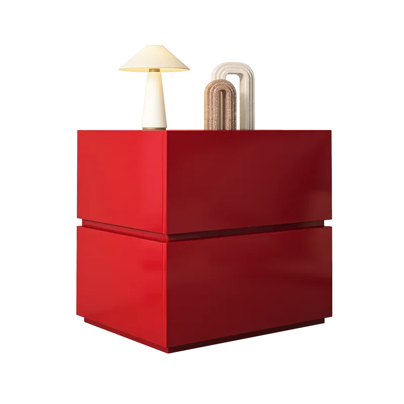 Red Bedroom Nightstand Modern Nordic Wooden Storage Nightstand Minimalist Drawer  Unique Mesitas De Noche Home Furniture