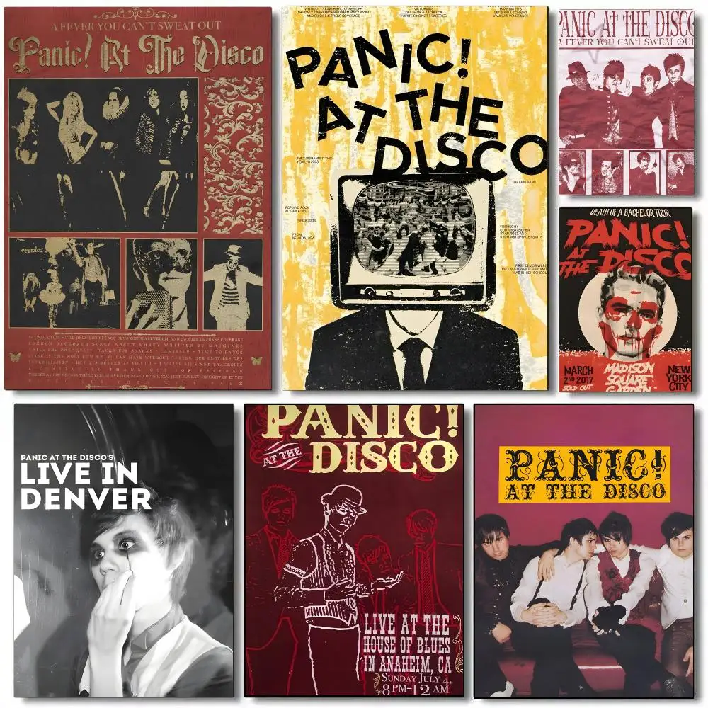Back Band P-Panic At The Disco Poster Painting Prints Wall Art Picture Film Room Home Bar Cafe Decor Home Mural
