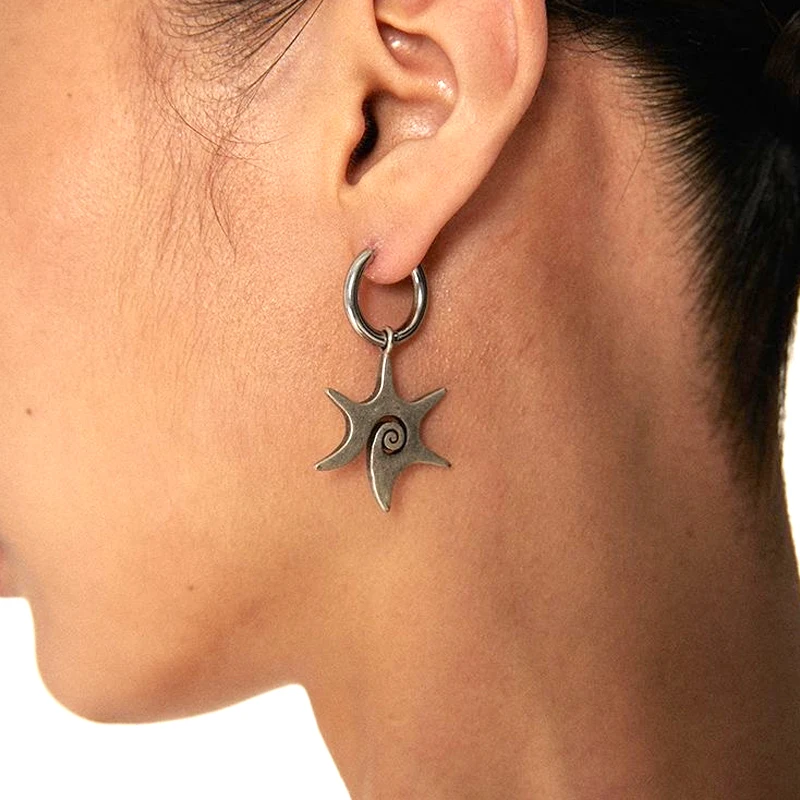 Gothic Jewelry Star Vortex Earrings for Women Fashion Korean Geometric Punk Earrings Hip-hop Charm Aesthetic Cool Accessories