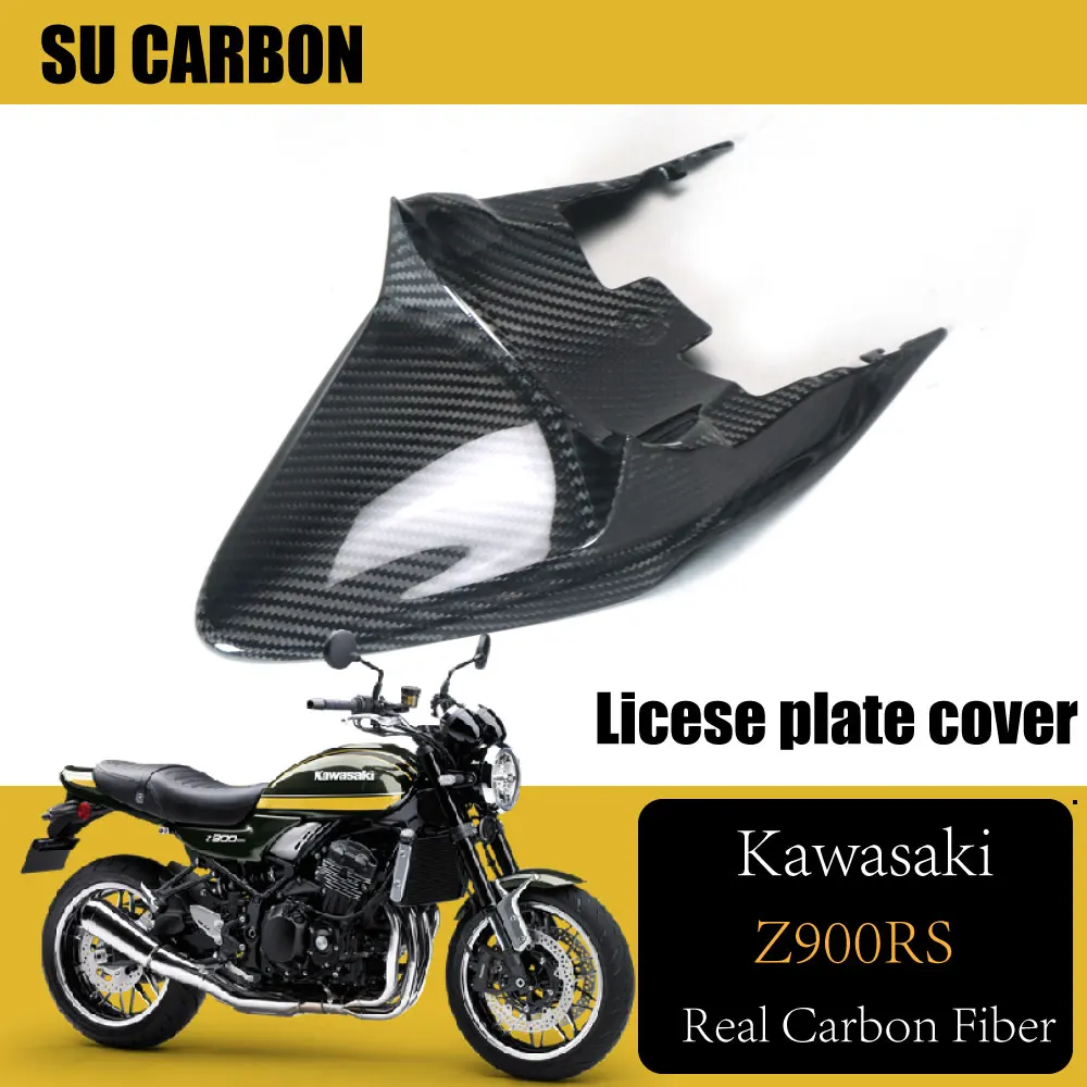 100% Real Carbon Fiber For Kawasaki Z900RS 2018-2022 Motorcycle Accessories Licese plate cover Fairing