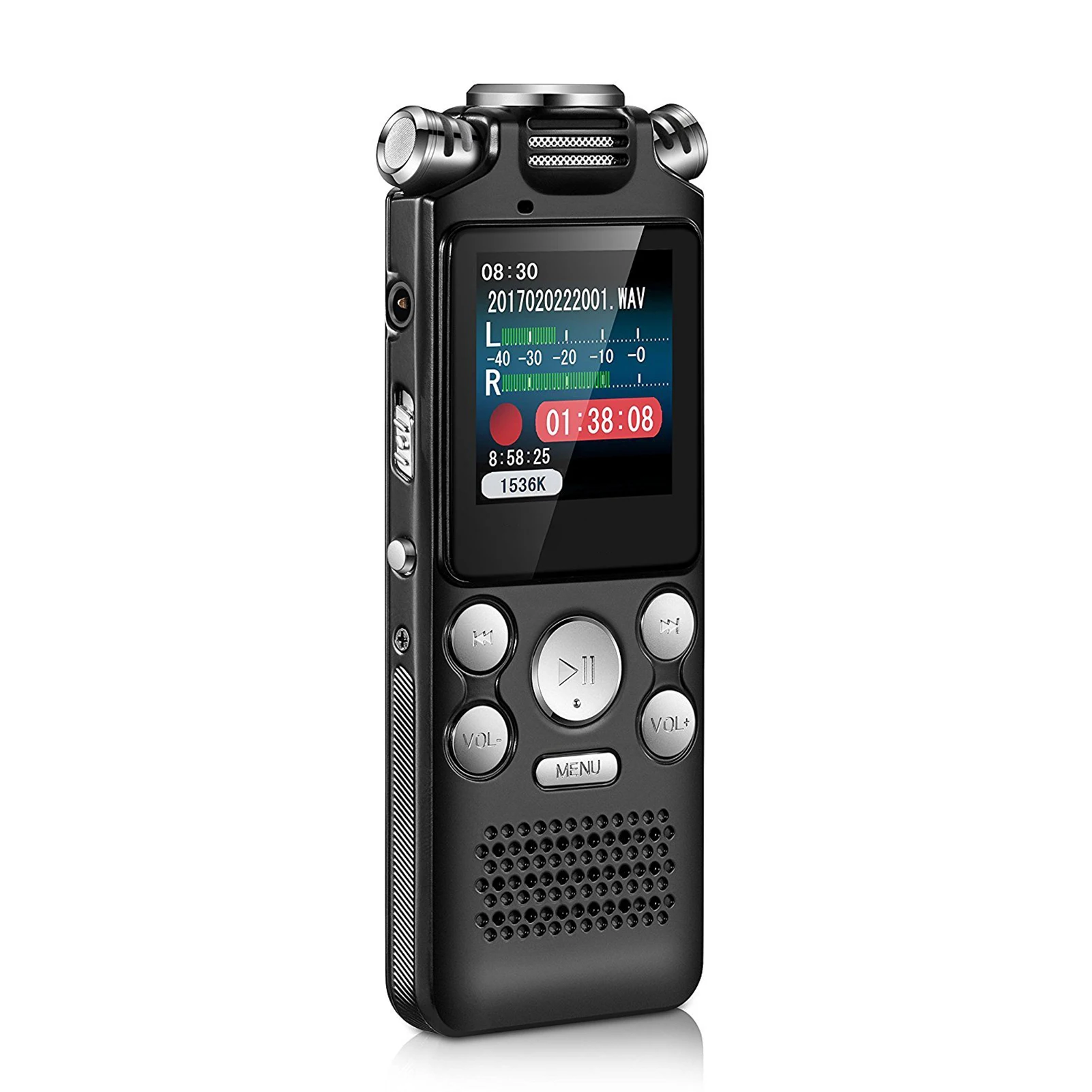 Tape Recorder 8GB Voice Recorder Noise Cancelling Audio Recorder Double Microphone for HD Voice Activated Recording Metal Case