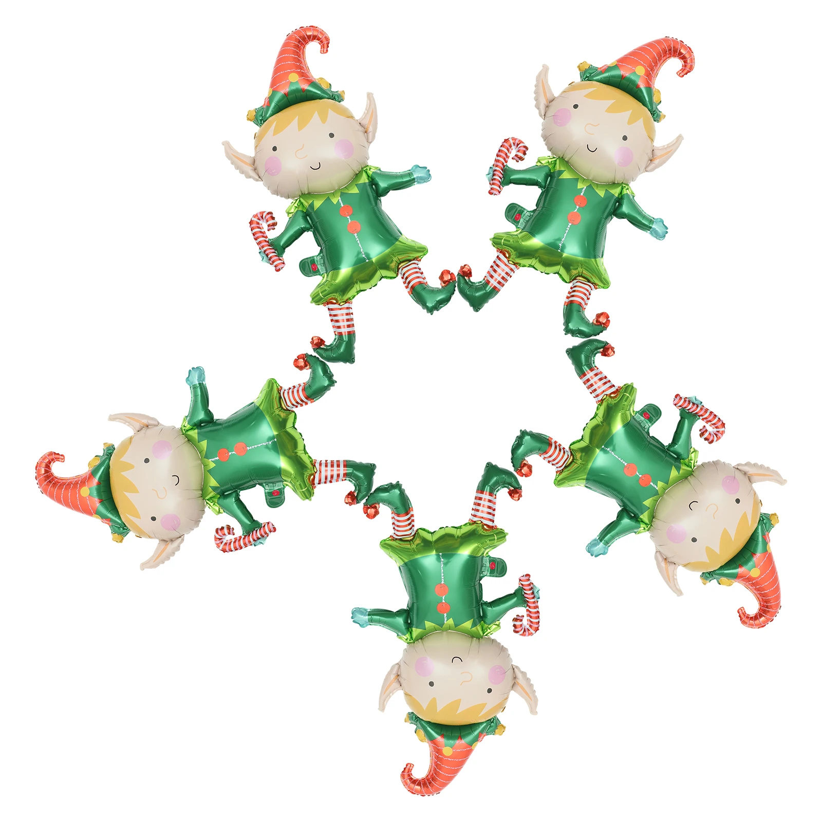 

5pcs Christmas Balloons Foil Decorative Balloon For Party Xmas Table Centerpiece Background Inflatable Holiday Supplies Aluminum